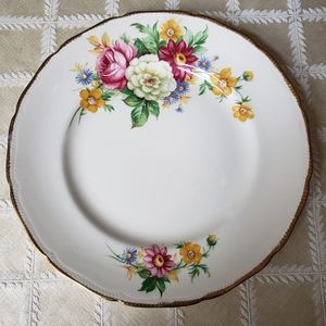 Vintage circa 1940's , 1950's Royal Swan porcelain dinner plate.